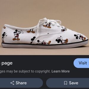 Mickey Mouse Disney X Keds Women's Size 7 White Lace Up